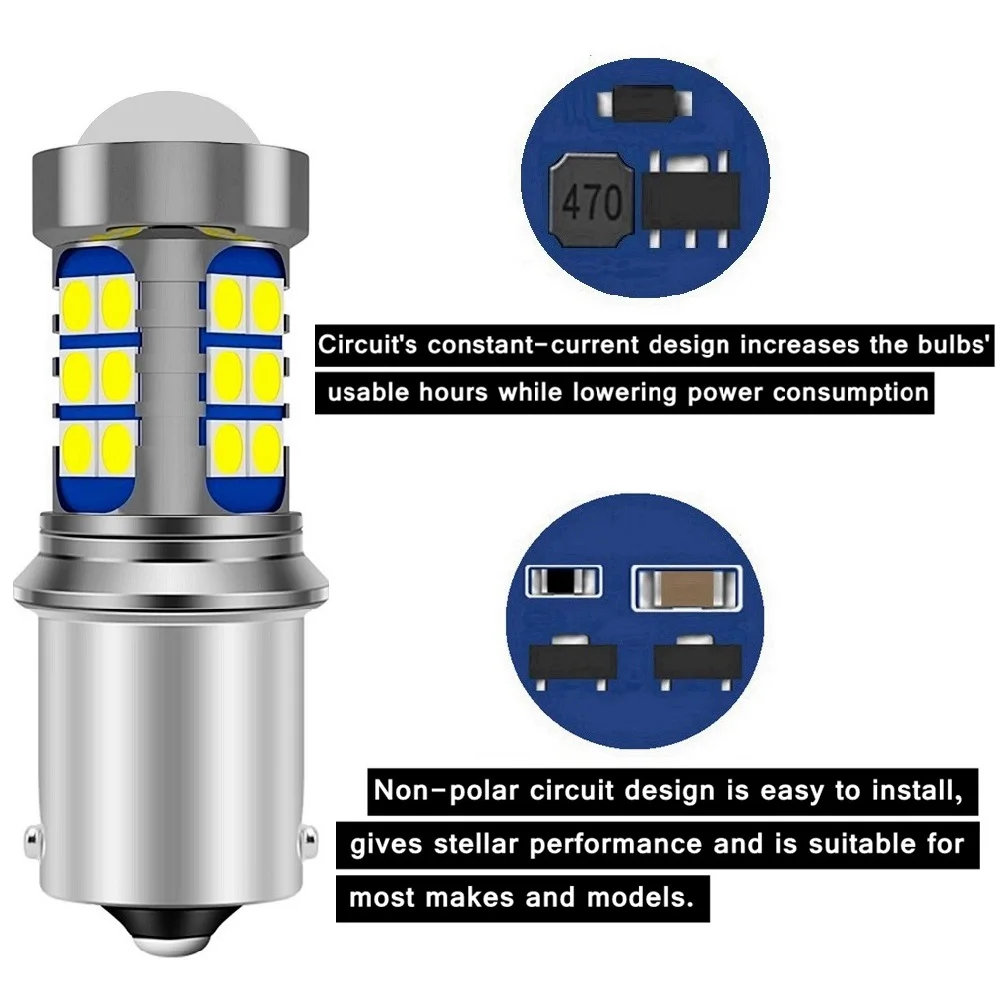 2 قطعة P21W LED P21/5 واط Led لمبات 1157 BAY15D PY21W BAU15S 1156 BA15S R5W السوبر مشرق سيارة الفرامل ضوء السيارات احتياطية عكس مصباح 12 فولت