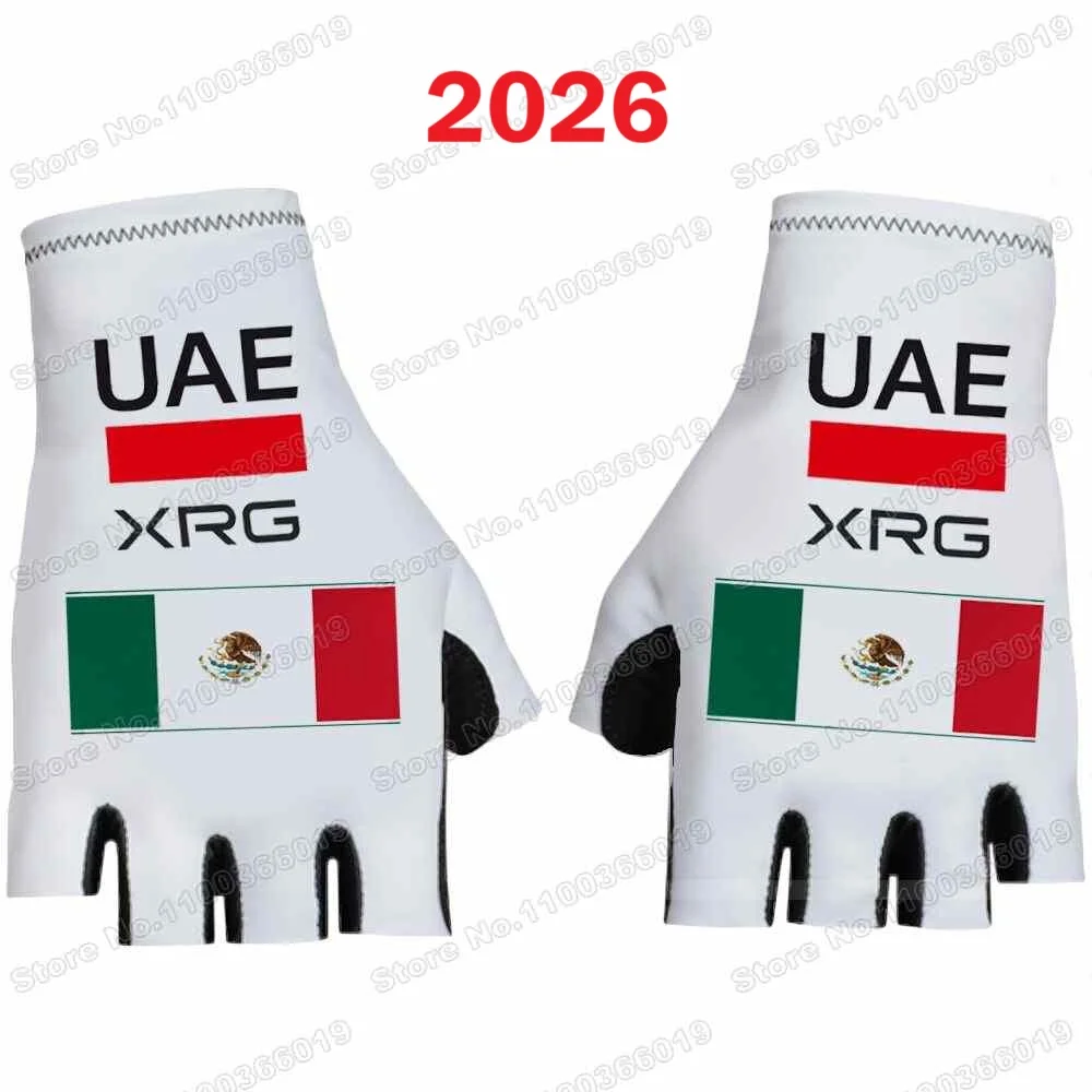 2026 إسحاق ديل تورو الإمارات العربية المتحدة فريق الدراجات قفاز المكسيك-بطل دراجة هلام نصف اصبع قفاز دراجة نارية Cyclocross MTB القفاز