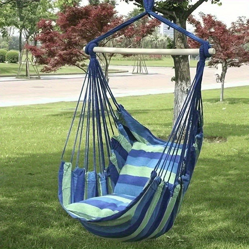 Outdoor Hammock Chair with Swing Seat and Hanging Chair Design - Ideal for Balcony, Porch, Garden or Patio Use - Tear-Resistant and Breathable Fabric, Easy to Set Up, Comfortable for Lounging and Relaxation, Space-Saving Alternative to Bulky Loungers
