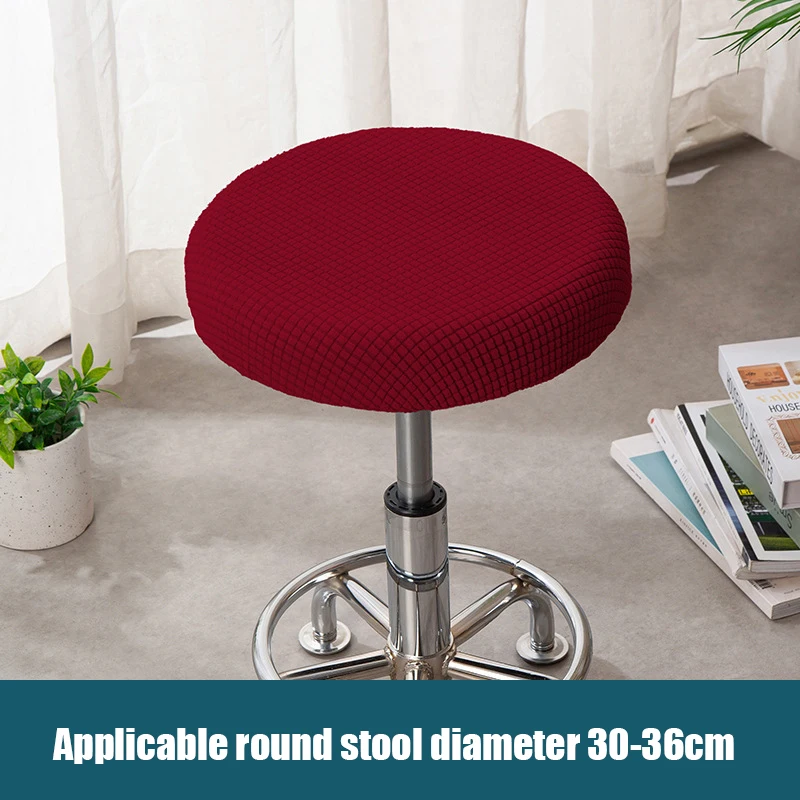 Round Chair Cover Polar Fleece Seat Cover Stretch Bar Stool Cover For Bar Banquet Hotel Dining Home Decor Washable Removable