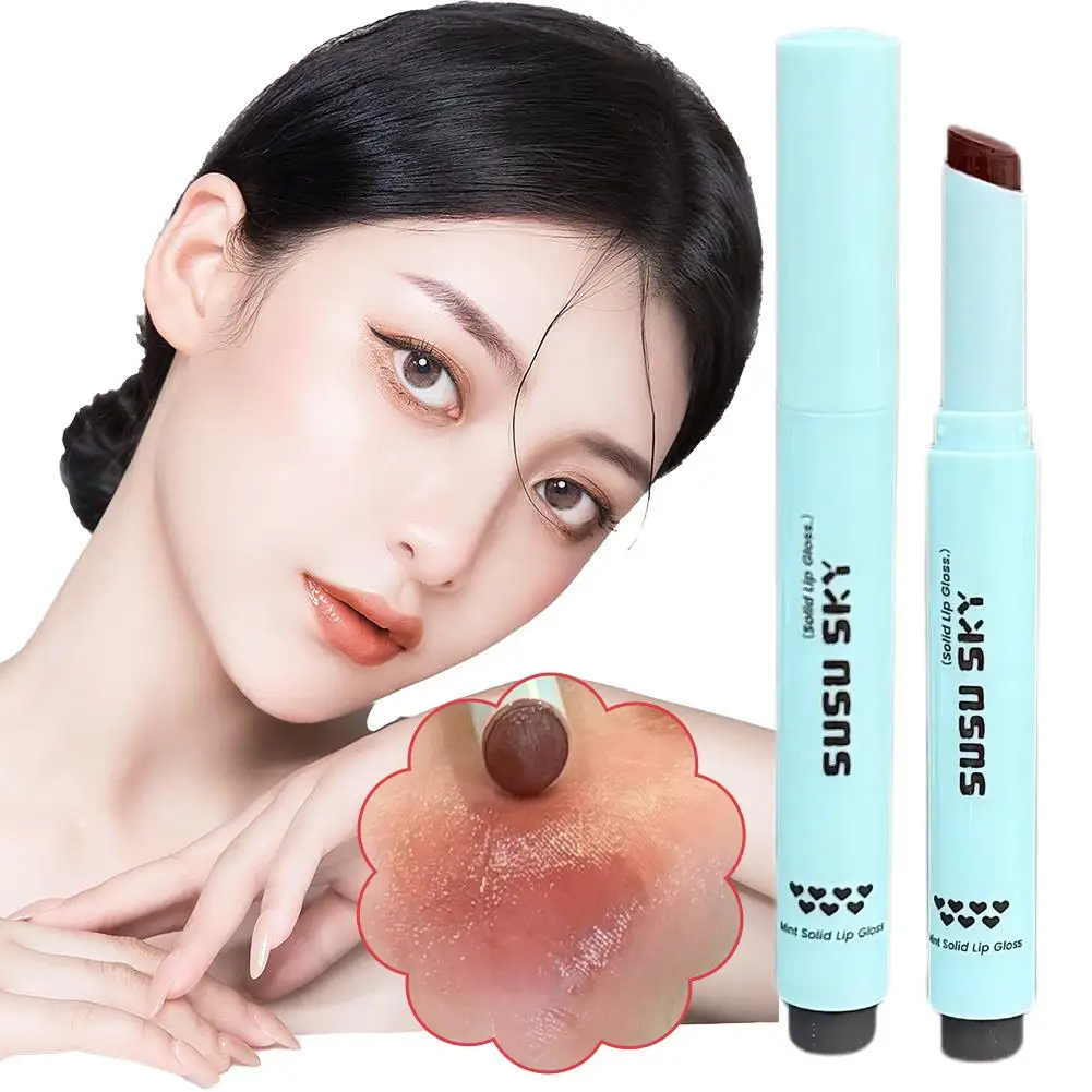 4 Kolory Solidny Balsam do Ust w Sztyfcie Nieklejący Się Szklany Połysk Naturalny Wygląd Nawilżający Makijaż Ust Jasny Tint L5O7