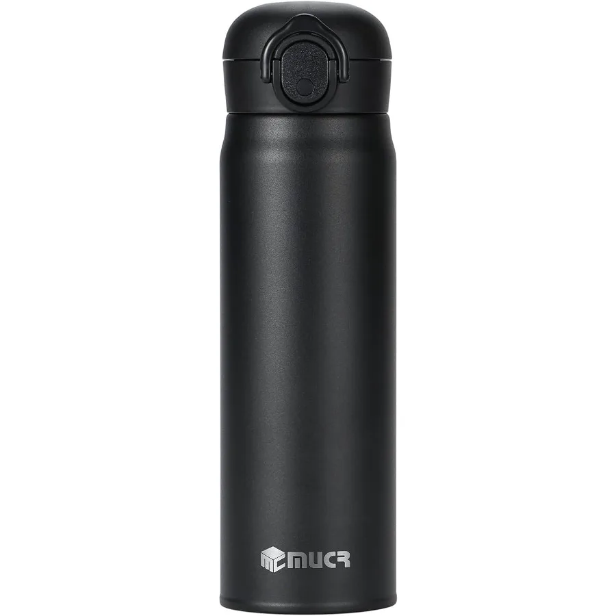 

17 oz 500 ml Insulated Stainless Steel Water Bottle with Snap Flip Lid for Thermal Retention BPAFree Travel Mug Ideal for Hot C