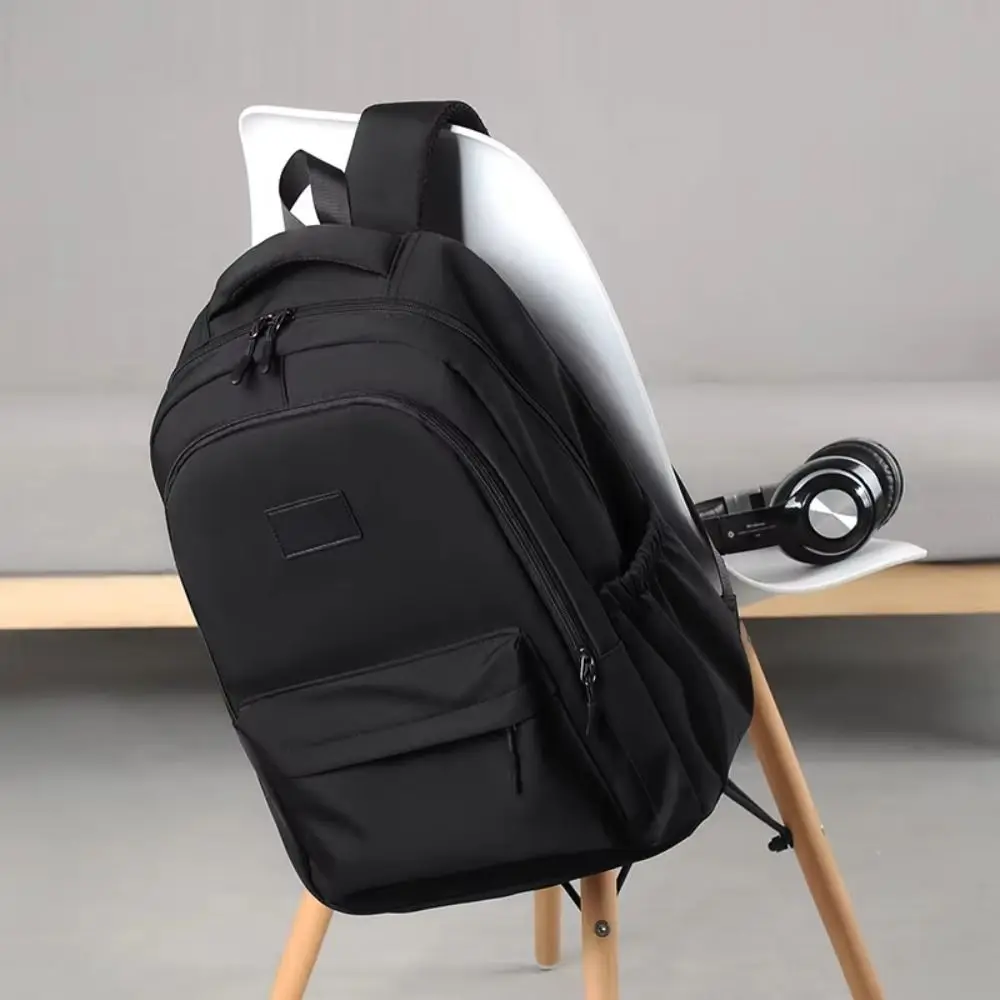 

Solid Color Laptop School Bag Large capacity Wear-Resistant Large Capacity Backpack zipper Waterproof College Backpack Students