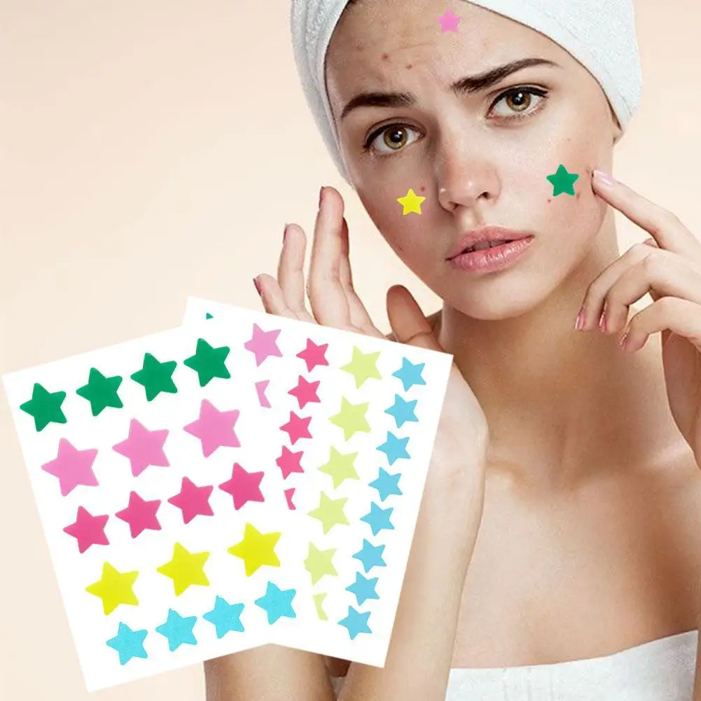 Star Shaped Invisible Acne Removal Sticker para Mulheres, Cuidados Com A Pele, Reparação Facial, Ferramentas De Beleza, Pimple Colorido, 18Pcs, 36Pcs