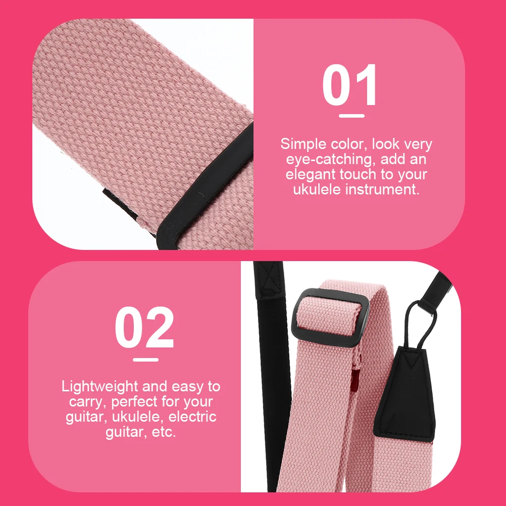 

Ukulele Strap Kids Cable Hug Musical Instrument Straps Adult Size Pink Cotton Aesthetic Child