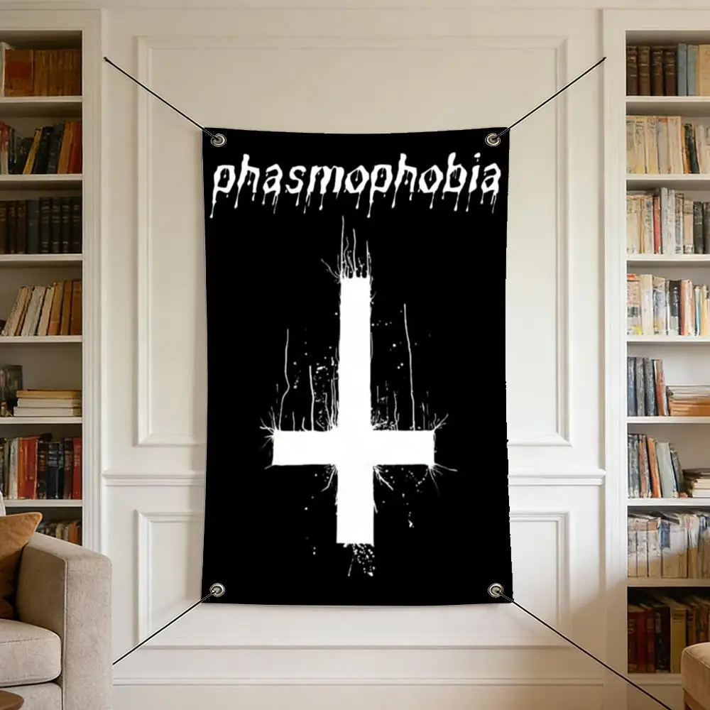 Game P-Phasmophobia Flags Flags are suitable for outdoor camping, live streaming, music festivals, home décor, and parties
