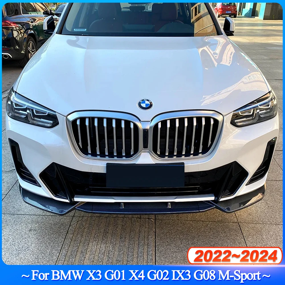 

Для BMW X3 G01 X4 G02 IX3 G08 20d 30i 30d M40i M40d M-Sport 2022-2024 Черный передний бампер, сплиттер, спойлер, диффузор, комплекты кузова
