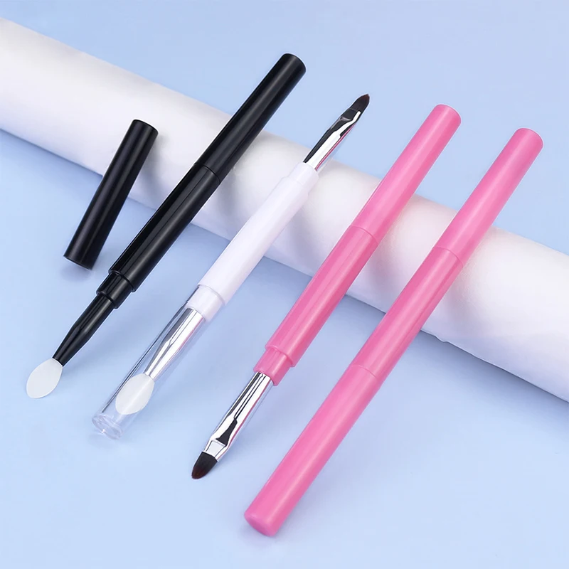 Organizer Tool Cosmetische spatelborstel 2-kops Multifunctionele siliconen lippenborstel Schoonheid Lippenstift Lipgloss Applicator Make-up