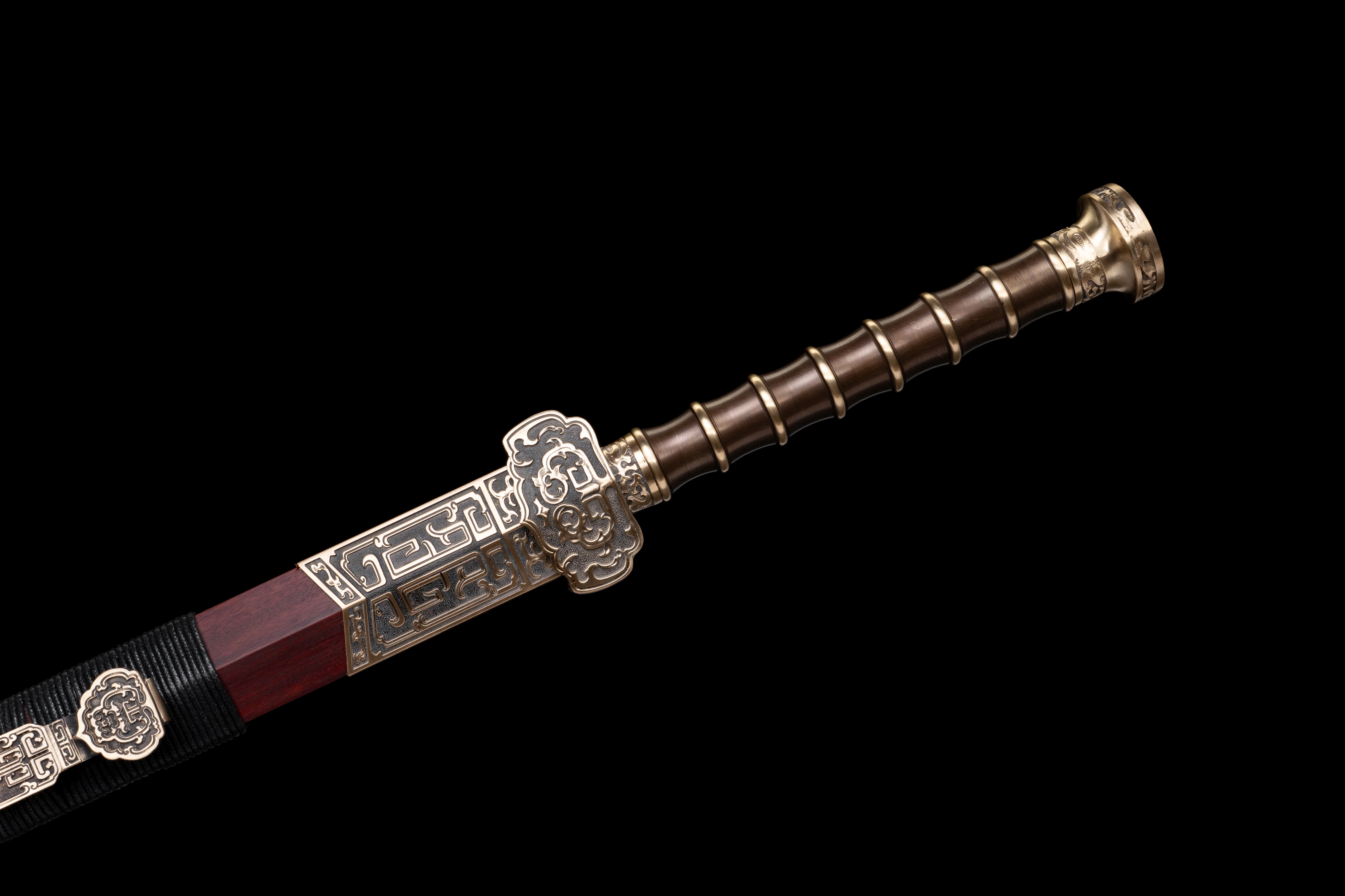 High-temperature quenched blued process feather pattern samurai sword Damascus steel - folding forged blade sharp katana weapons