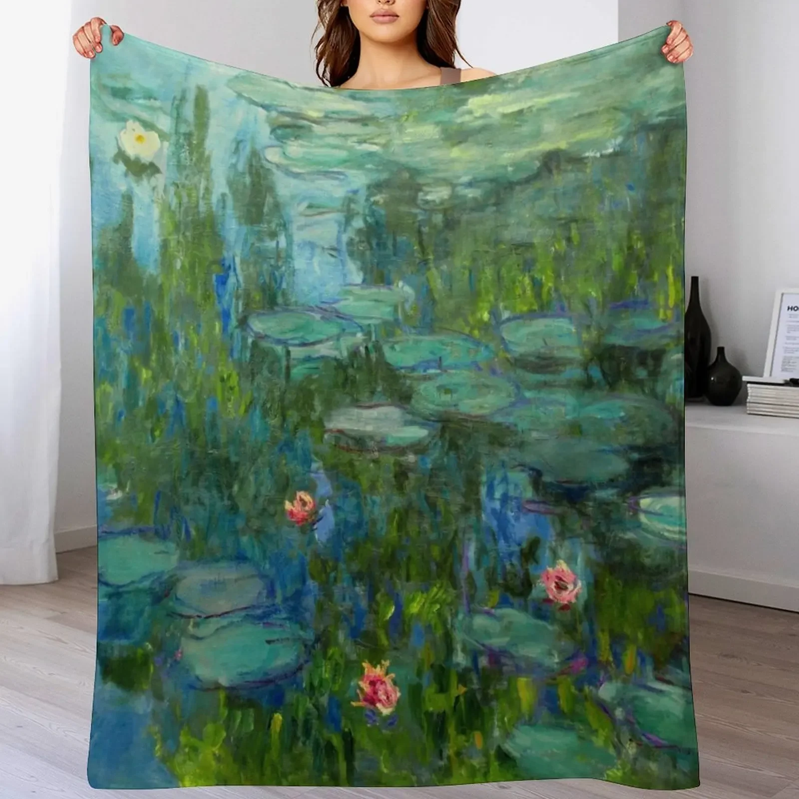 New Water Lilies (or Nymphéas) Claude Monet Fine Art Throw Blanket halloween Winter beds Luxury Thicken Blankets