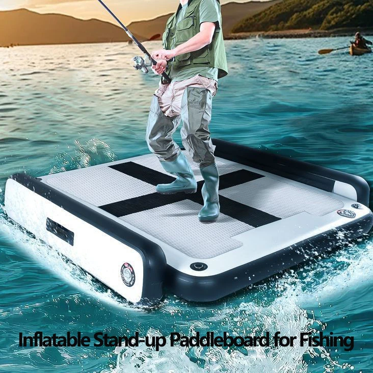 

New PVC Inflatable Platform Set for Fishing Stand-up Paddleboard Non-slip High Buoyancy Mat for Water Yoga(Support Custom Sizes)