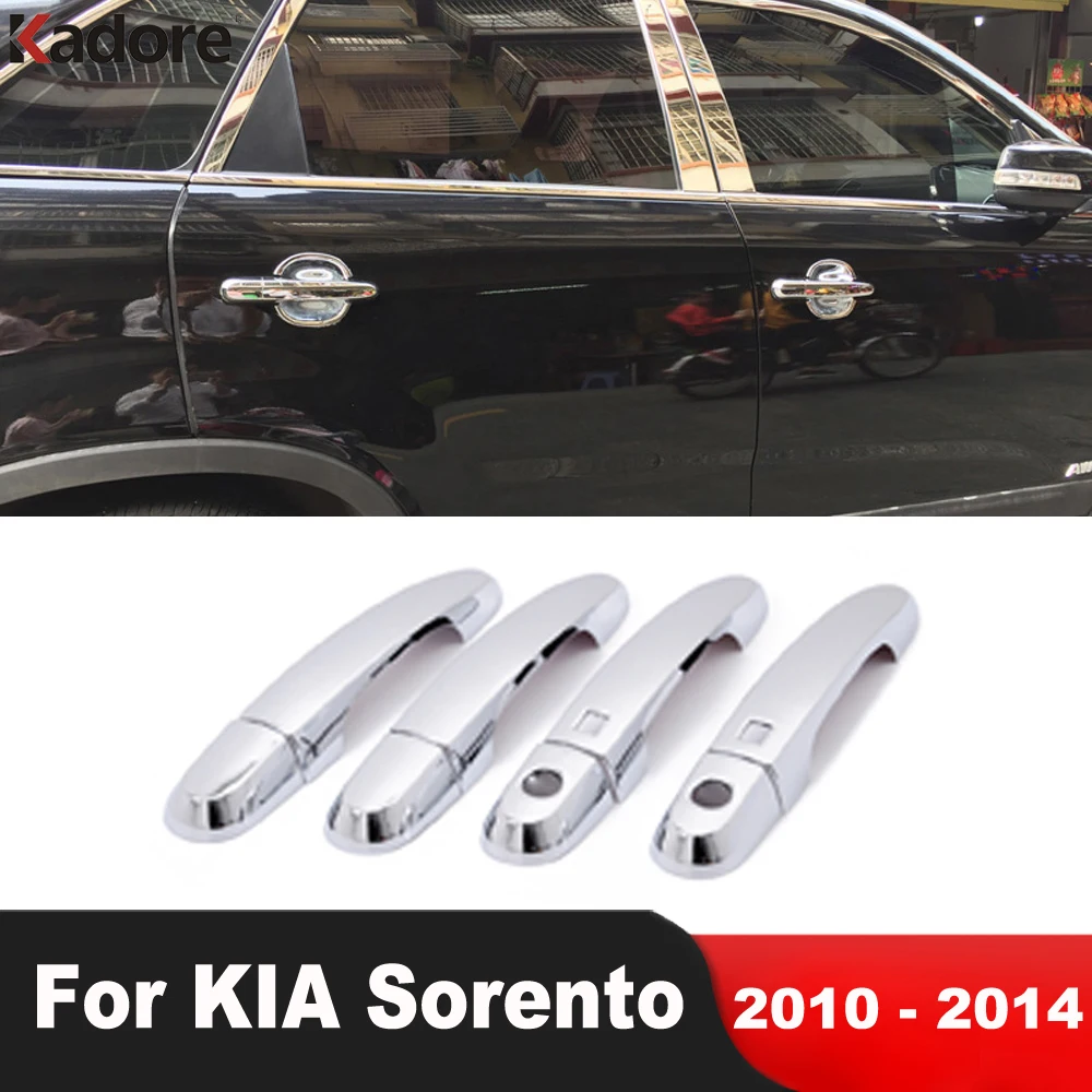 Side Door Handle Cover Trim For KIA Sorento 2010 2011 2012 2013 2014 Chrome Car Decoration Molding Overlay Exterior Accessories