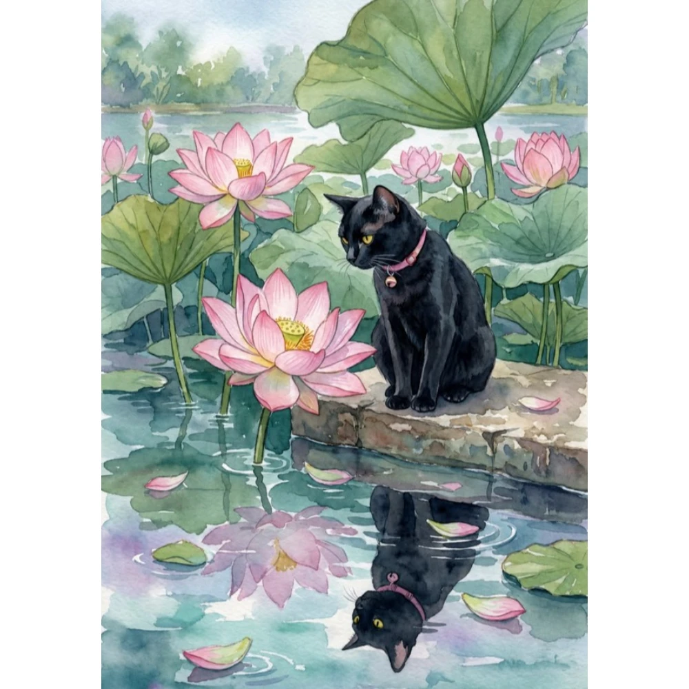 quebra-cabecas-de-500-1000-1200-2000-pecas-gato-preto-ao-lado-do-lago-de-lotus-atividade-familiar-diy-jogos-relaxantes-para-decoracao-de-sala-de-estar