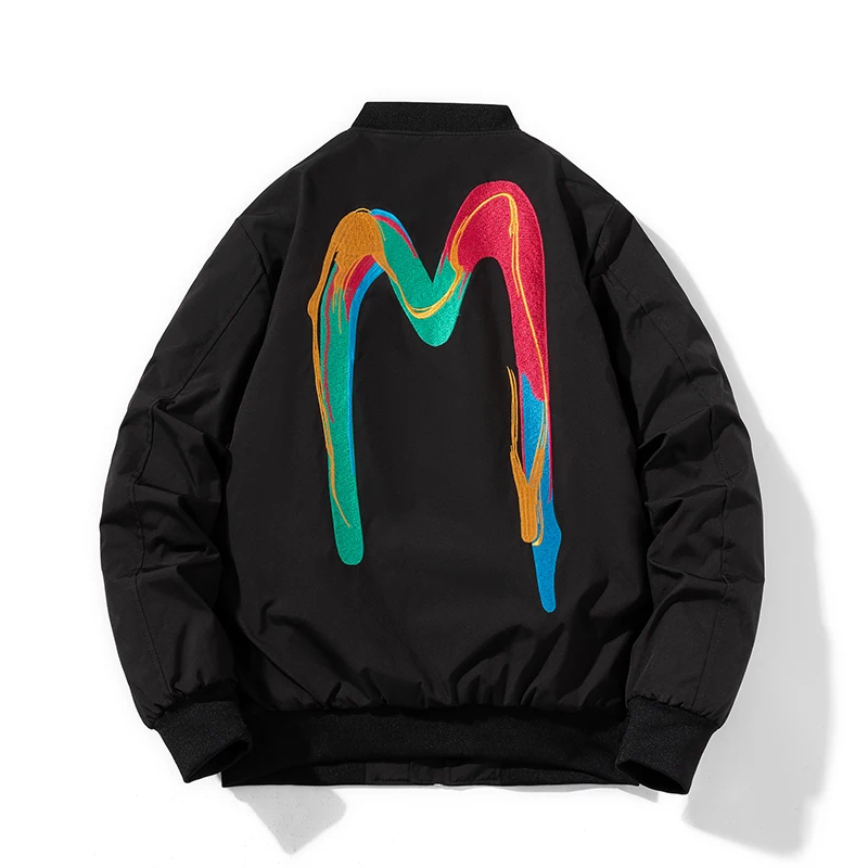 

Мужская свободная повседневная куртка-пилот в американском уличном стиле, осенне-зимняя, утепленная, с вышивкой, молодежная, модная, из полиэфирного волокна