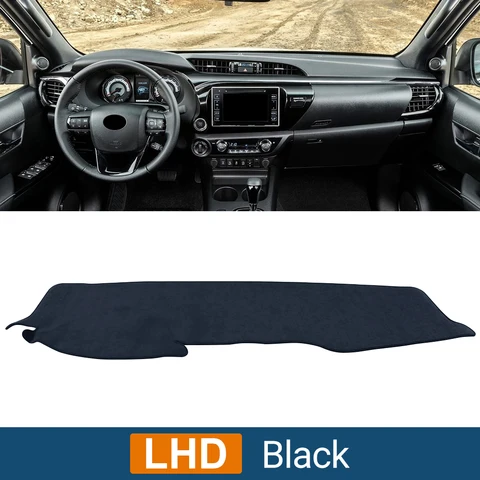 Солнцезащитный Коврик Из Фланели Для Приборной Панели Toyota Hilux SR5 4X4 REVO 2015-2023 С Защитой От УФ-излучения