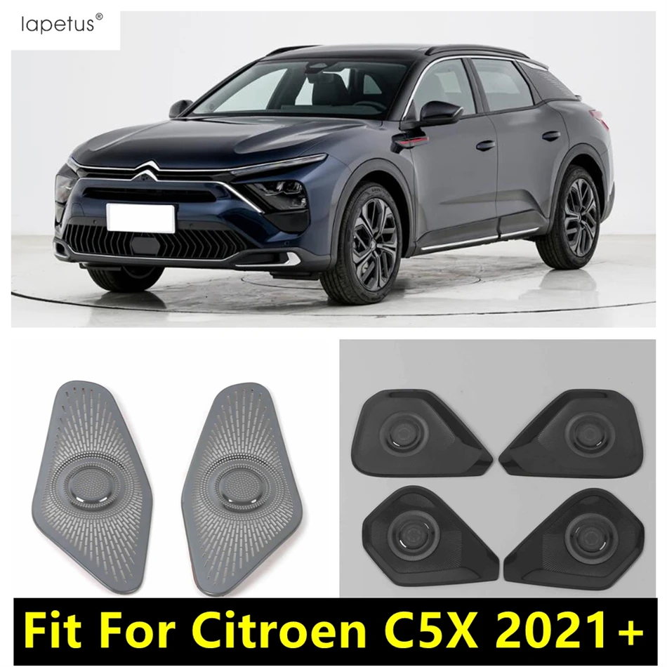 

Car Door Speaker / Front Triangle Pillar A Audio Tweeter Decoration Cover Trim For Citroen C5X 2021 - 2024 Stainless Accessories