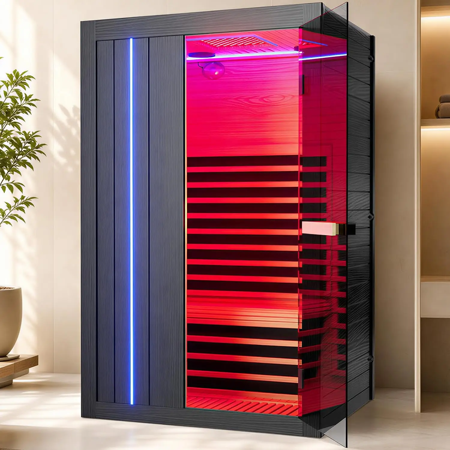2 Person Low EMF Infrared Sauna with Red Light Therapy 12