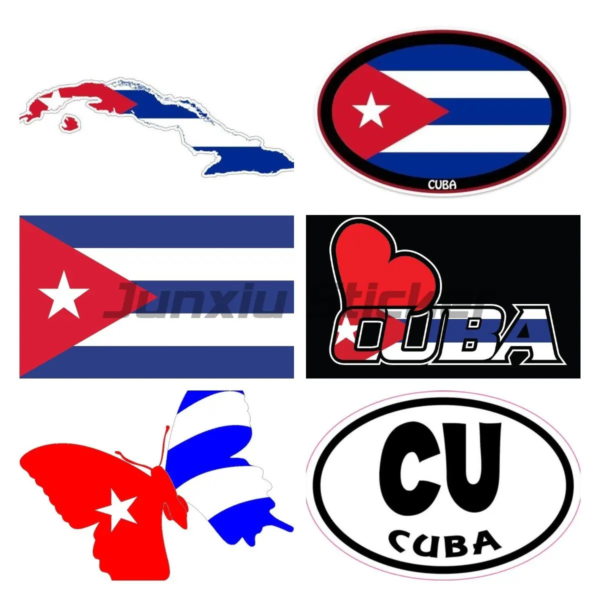 Cuba National Flag Decal Reflective Car Sticker Waterproof 3D Auto Moto Bike Suitcase Laptop Car Styling