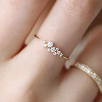 Wish 熱銷全新 18k 鍍金鑽石夏季戒指 10 最佳銷售 戴金戒指的女人 - №6