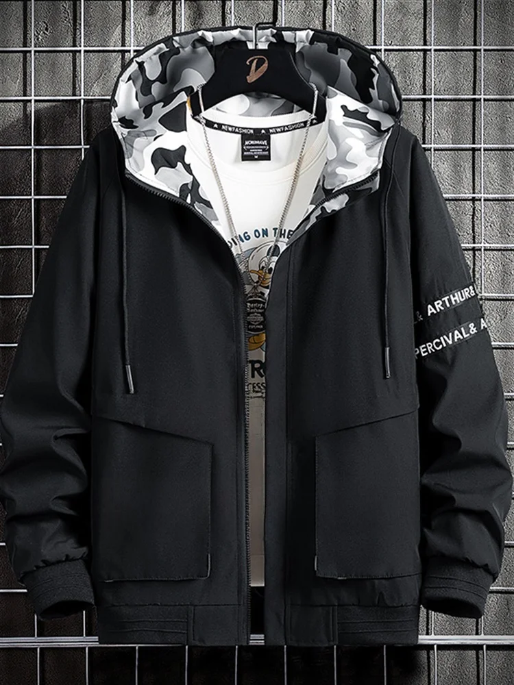 

Camouflage Hoodie Jaet Men's Loose plus Size Spring Autumn Trendy Casual Faion plus Size Men's Clothing Polyester Fabric