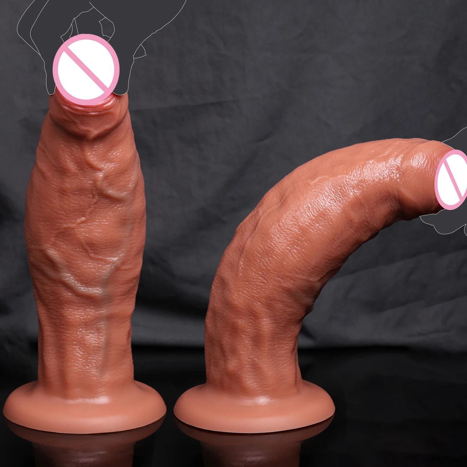 Thick Foreskin Penis Realistic Anal Dildo Strong Suction Cup Male Dick Female Masturbation Stimulator Toys Sex Toys for Woman view 4