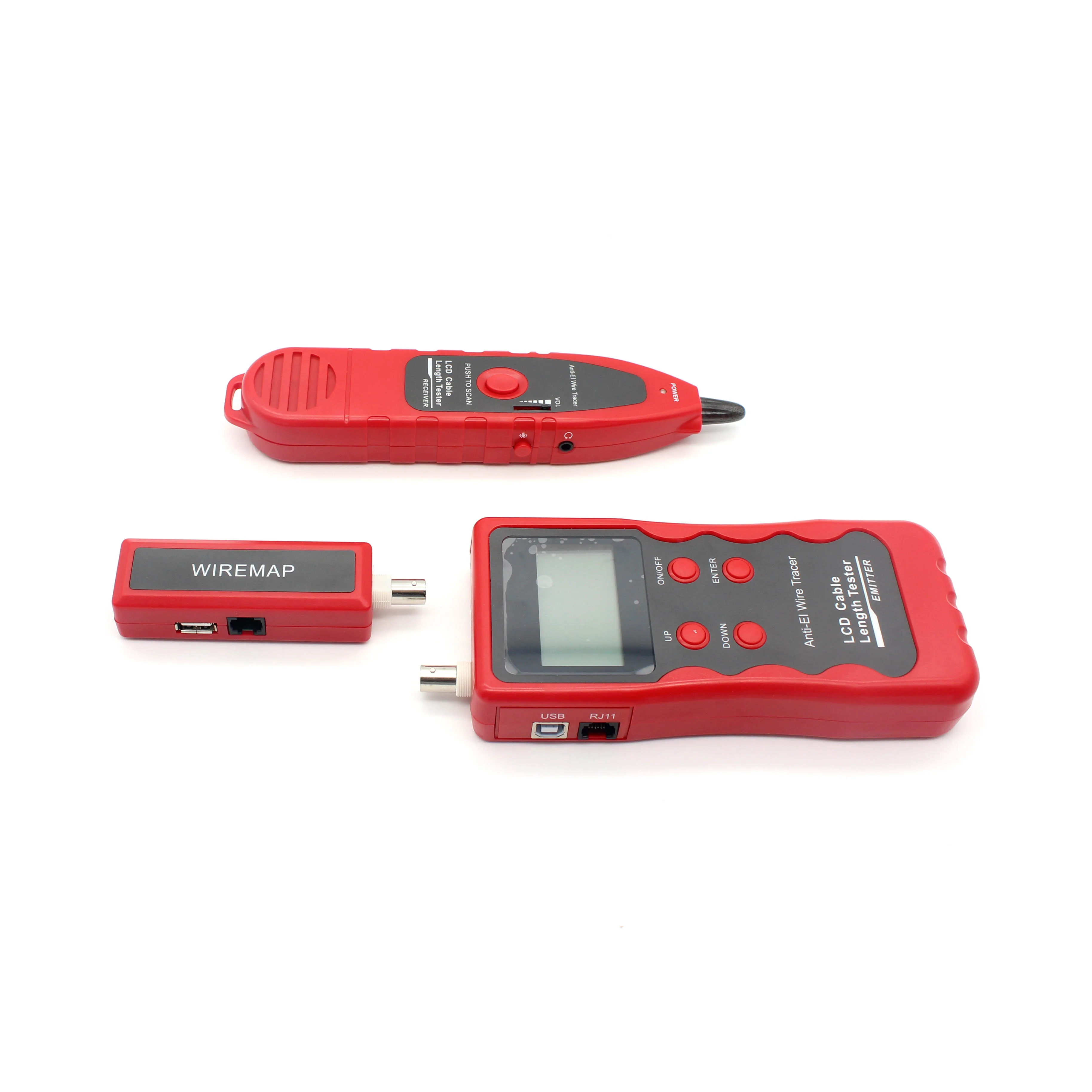 BNC RJ45 RJ11 USB Multifunction LCD Network Cable Length Tester