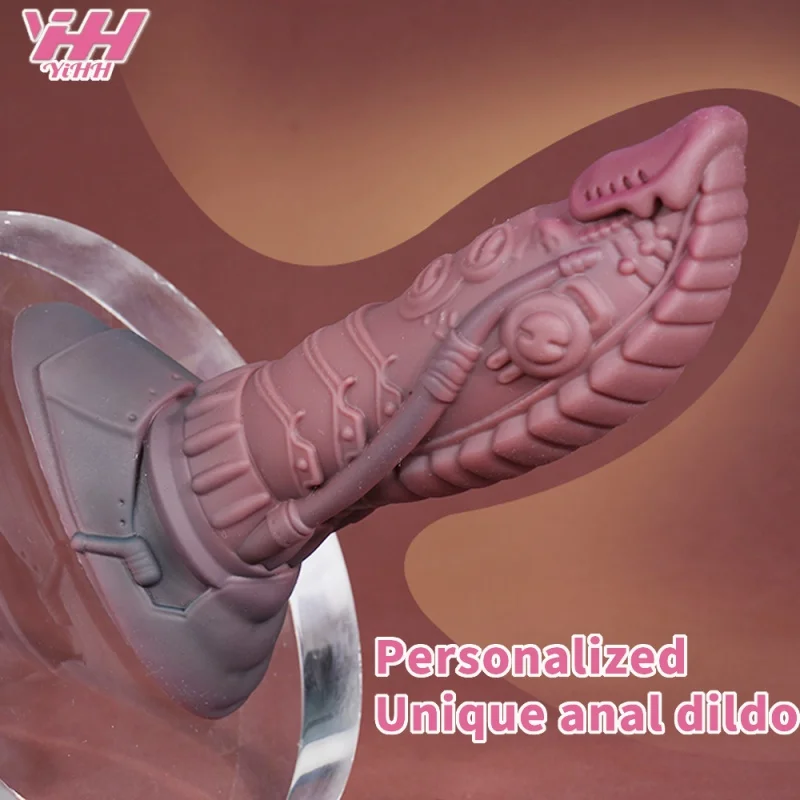 6.3in Thick Monster Dildo Brown Silicone Animal Dildos Anal Plug Toys Big Knot Dragon Dildo for Beginners Women and Men Couples