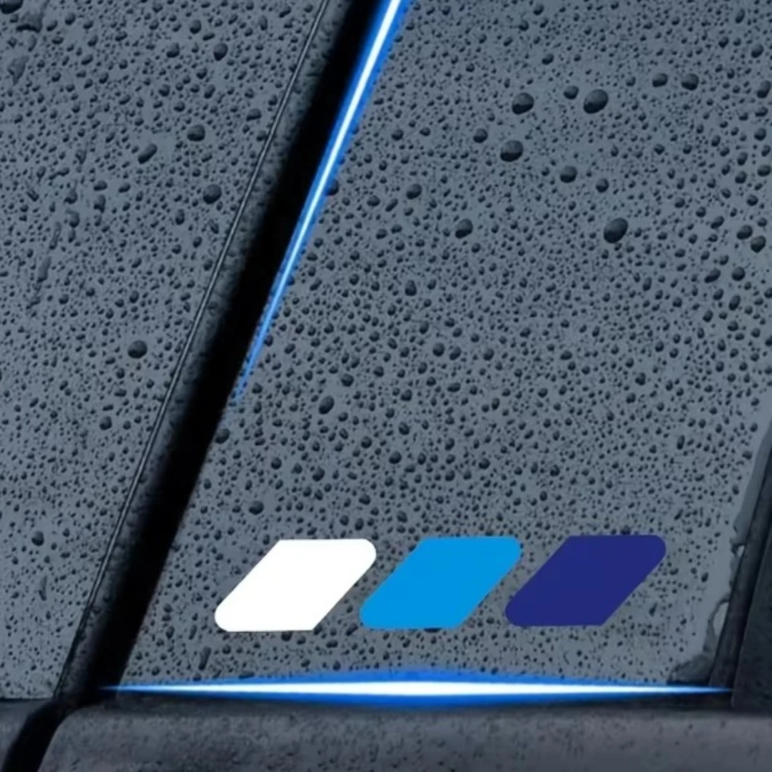 B-Pillar Sticker 1Set Three-Color Grid Waterproof PVC Vinyl Decal Self Adhesive Car Scratch Cover Motorcycle