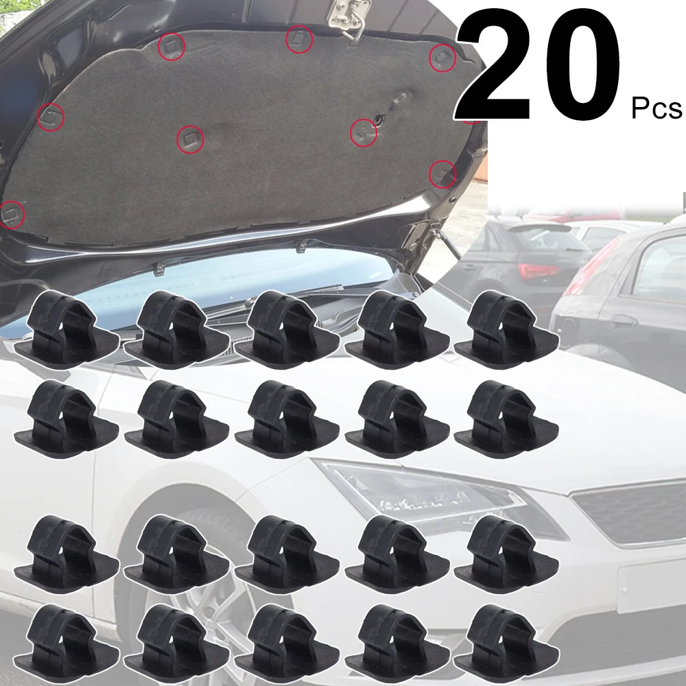 20Pcs For SEAT Leon 2012 - 2020 Ibiza Exeo Ateca Arona Alhambra Engine Bonnet Front Hood Sound Deadener Insulation Rivets Clips