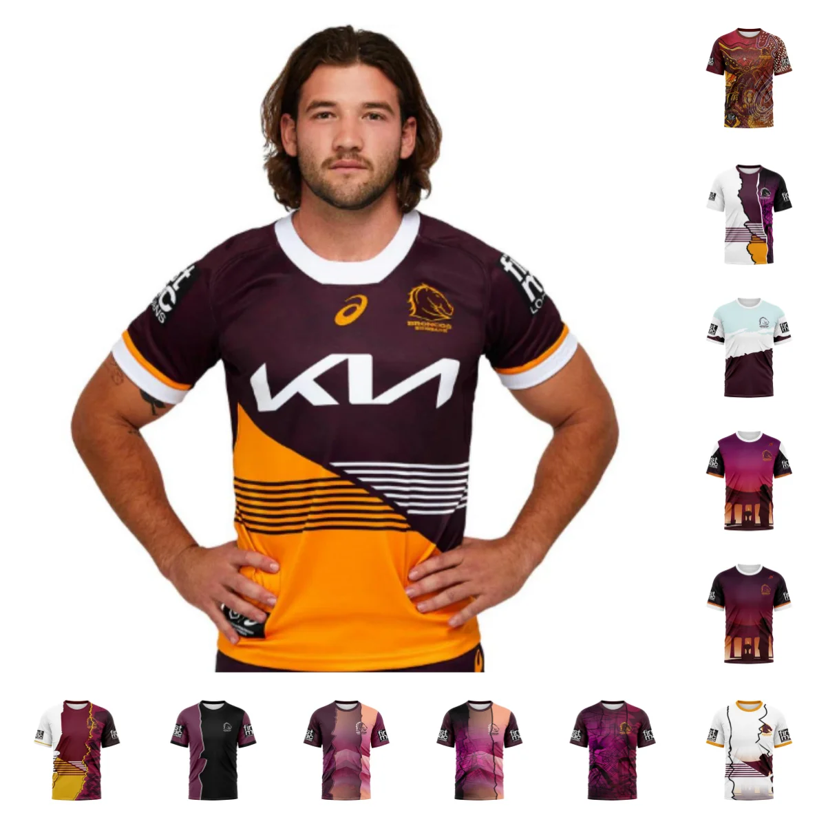 AsicsMen's NRL Brisbane 2024 Replica Home Jersey (Custom Name & Number)