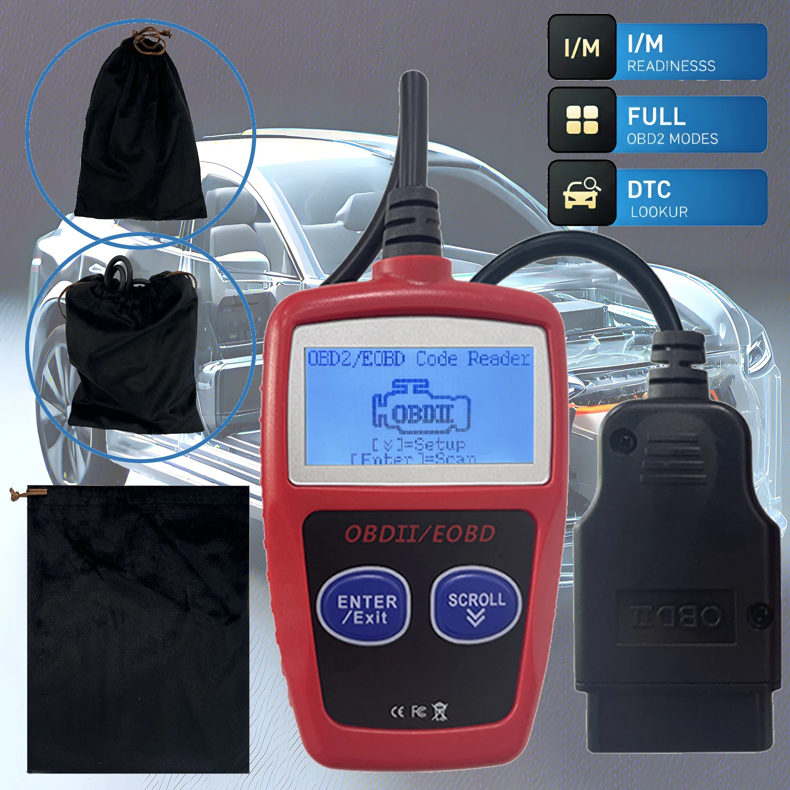 

Инструменты для диагностики транспортных средств Автомобильный сканер OBD2 Считыватель кодов Сканер неисправностей двигателя CAN Инструмент диагностики сканирования для всех автомобилей OBD II Протокол