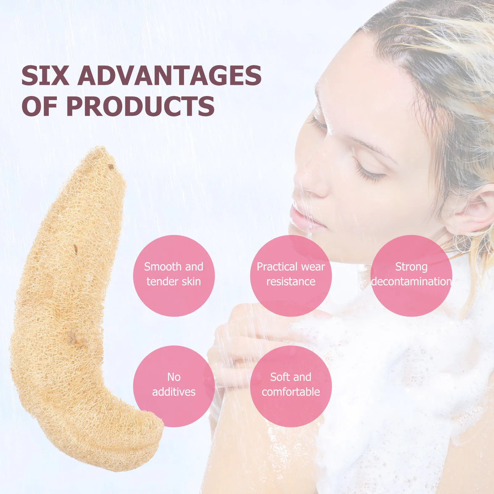 1Pcs Natural Luffa Shower Sponge Scrubber Loofah Bath Body Exfoliator Removes Dead Skin blood flow Softens After Warm