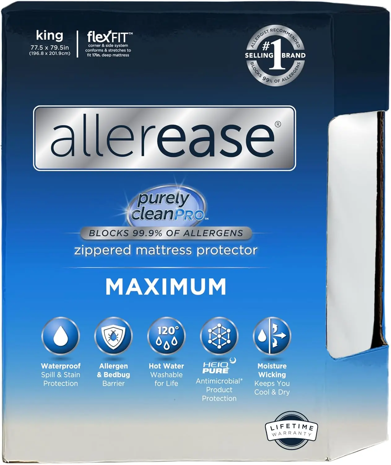 

Allerease Waterproof Mattr Protector, Maximum Allergy Mattr Protector, King Zippered Mattr Cover