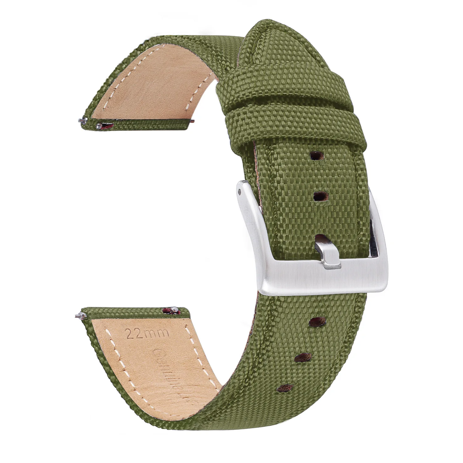 UTHAI Nylon Canvas genuine Leather Watch Strap 20mm 22mm For samsung galaxy watch 4 huawei watch gt2 Watch Accessories