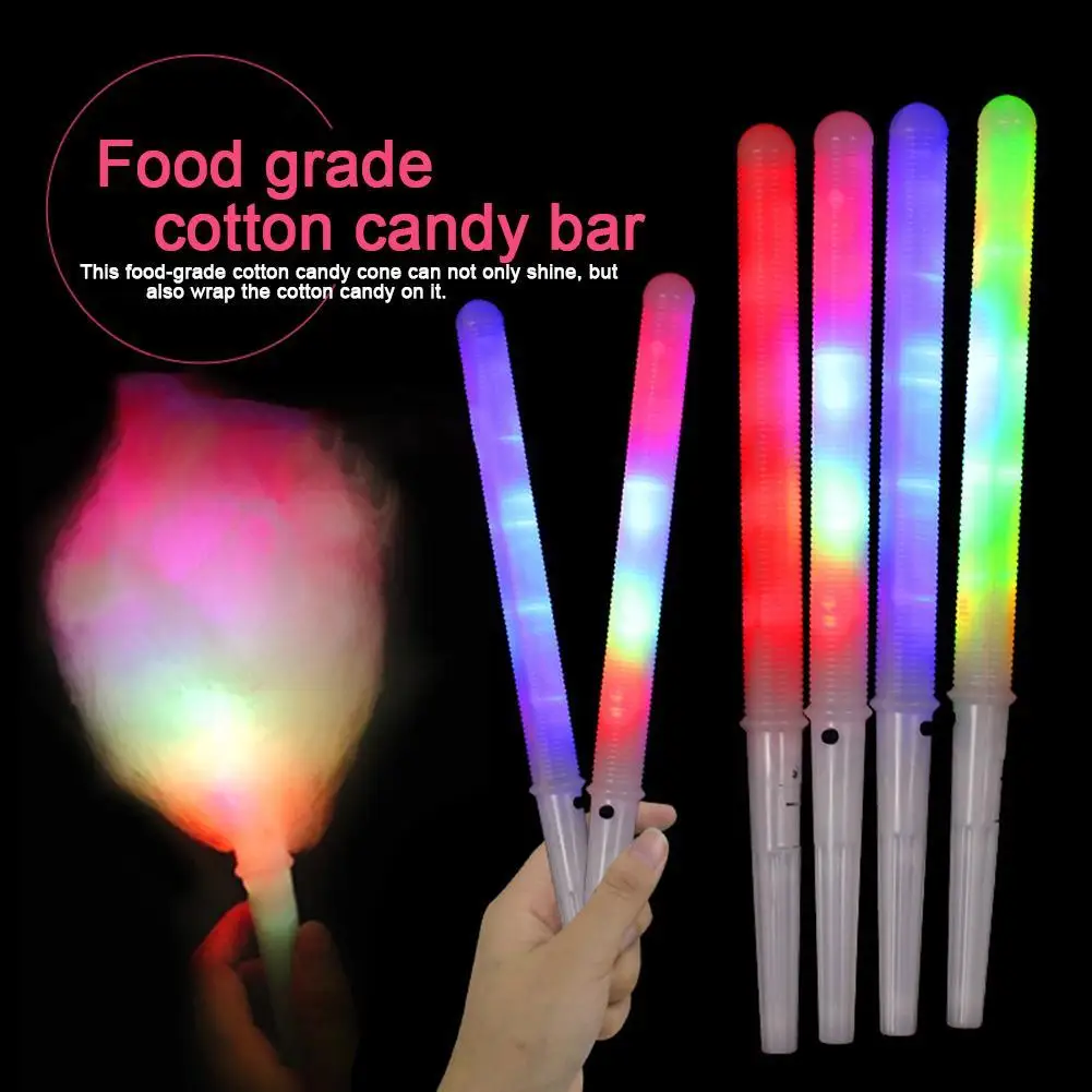 10pcs Color Led Light Stick Candy Conical Cotton Reusable Light Cotton Candy Stick Led Light Tube Party Glow Party Props