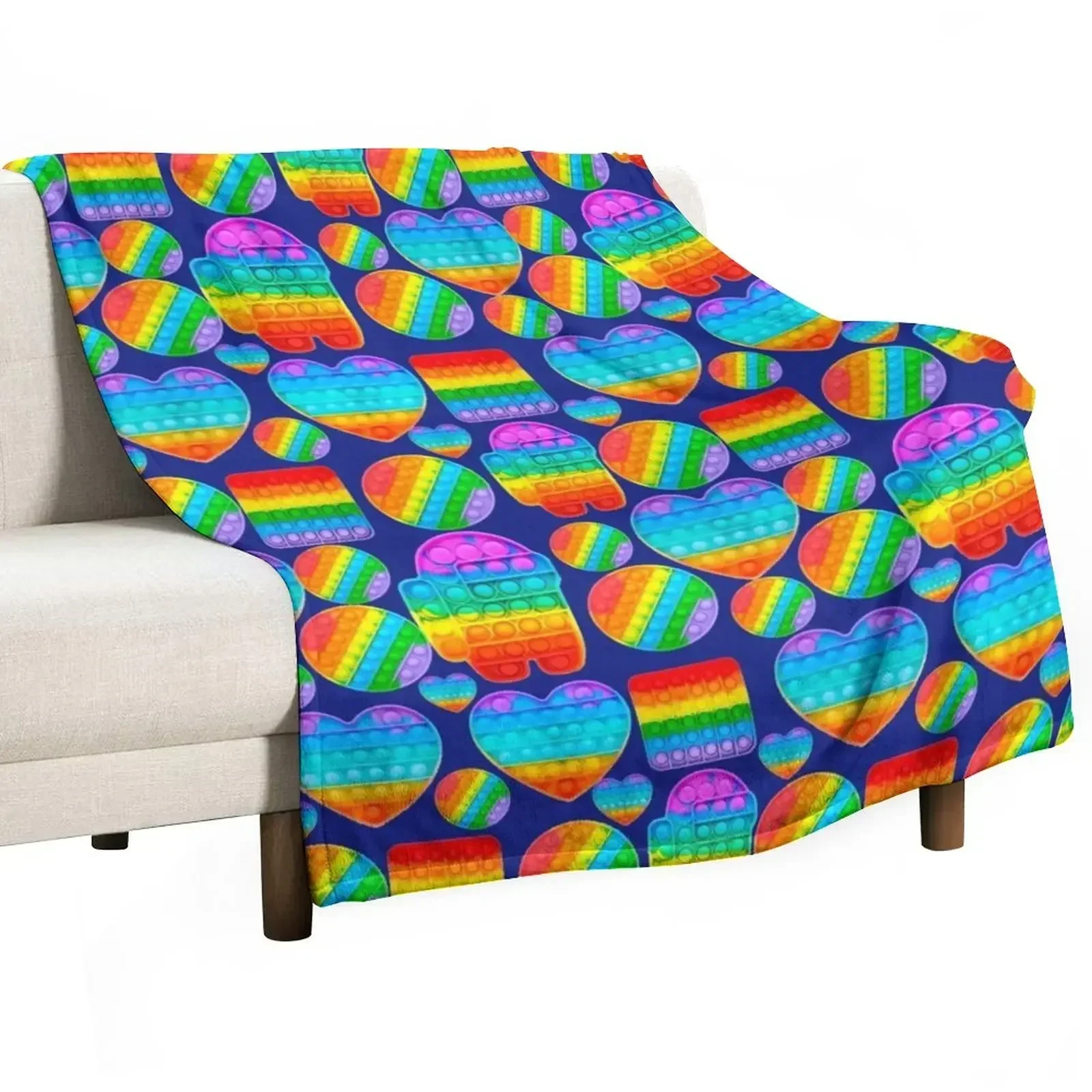 Popit Anti-Stress System Throw Blanket Thins For Decorative Sofa Personalized Gift Blankets