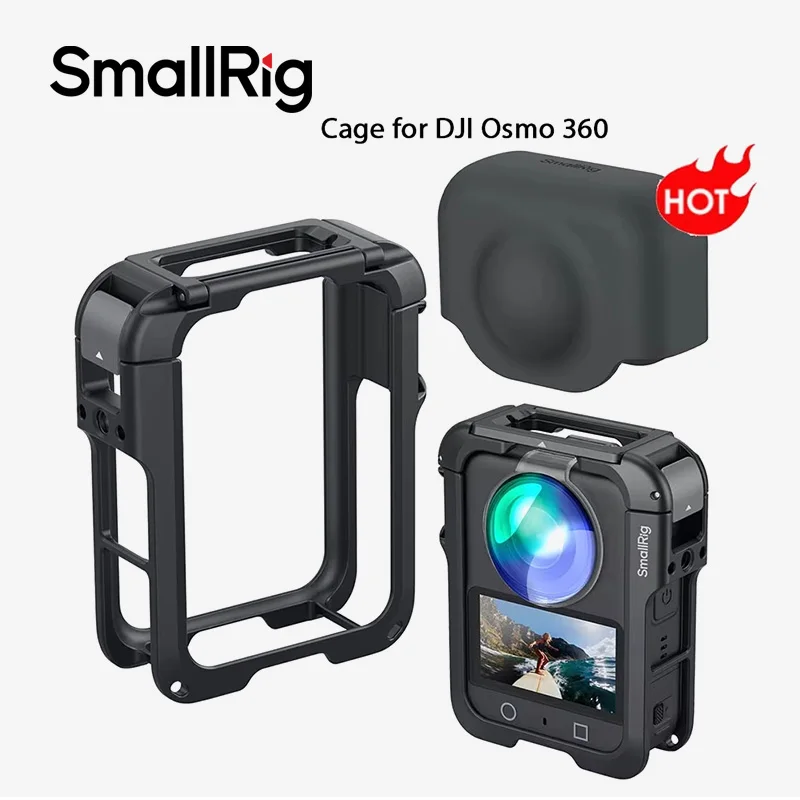 SmallRig Cage for DJI Osmo 360 with Silicone Lens Cover 1/4