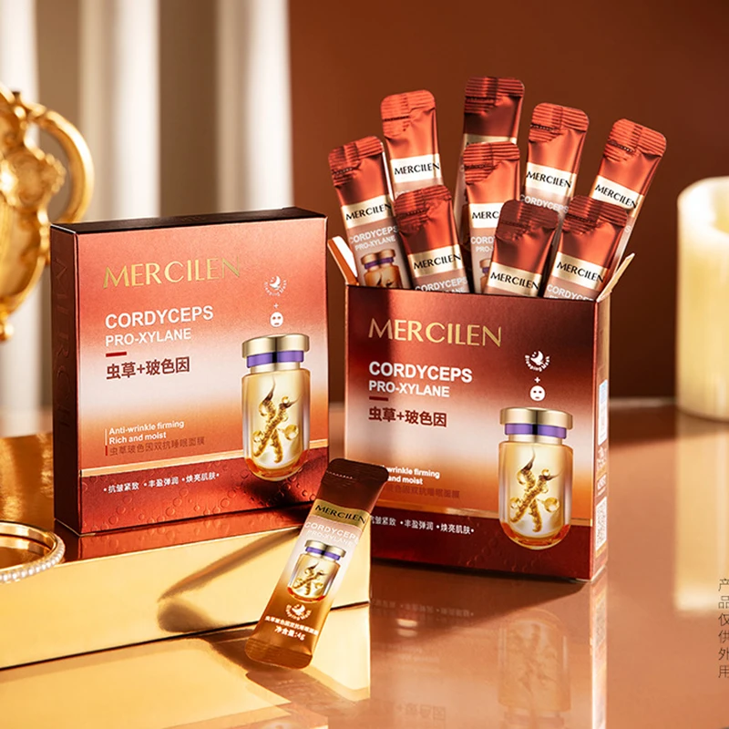 20pcs Mercilen Cordyceps Pro-Xylane Sleeping Facial Masks Anti Wrinkle Moisturizing Whitening Anti-Aging Face Mask Skin Care