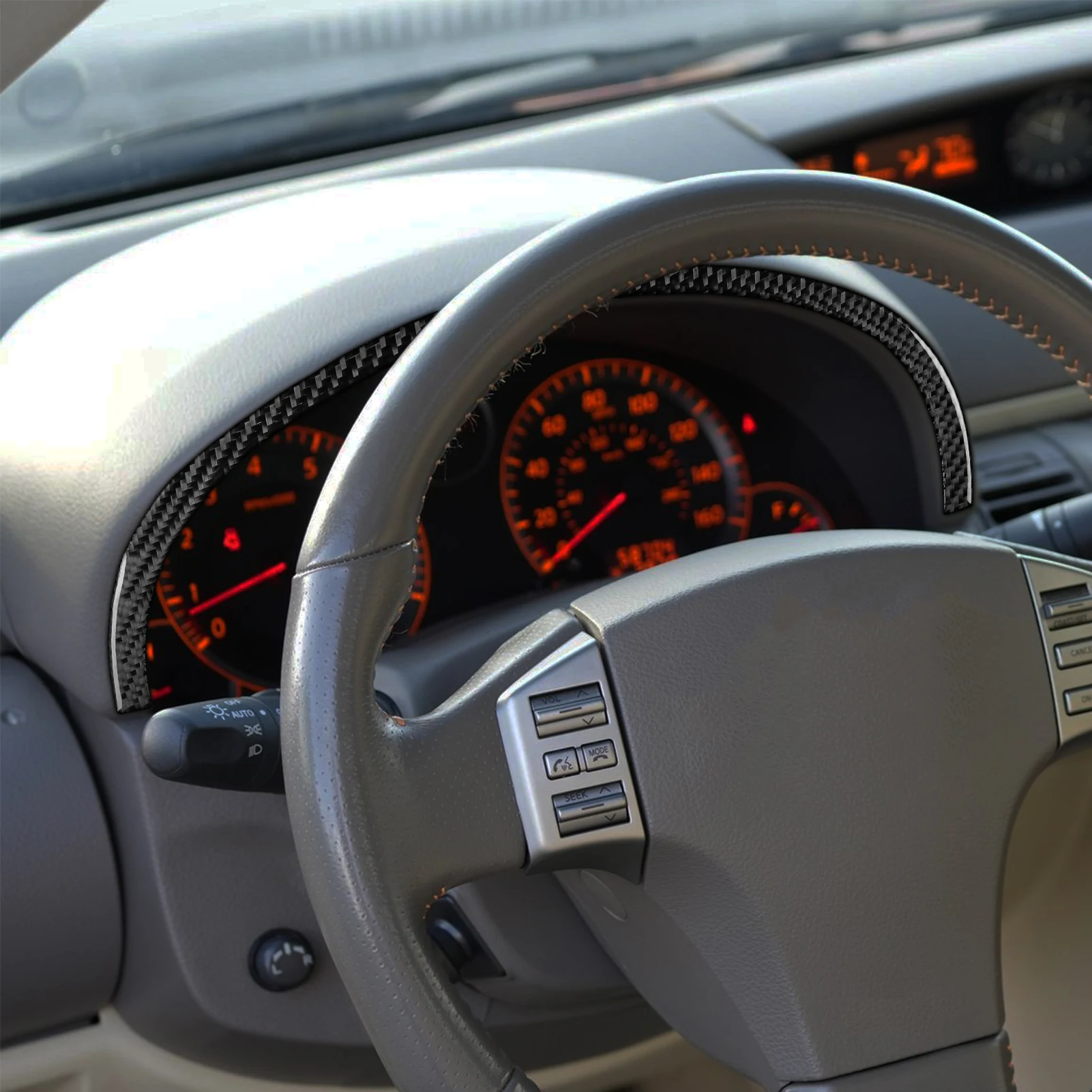 For Infiniti G35 2005-2006 Real Soft Carbon Fiber Instrument Speedometer Frame Panel Cover Trim Car Accessories Interior Sticker