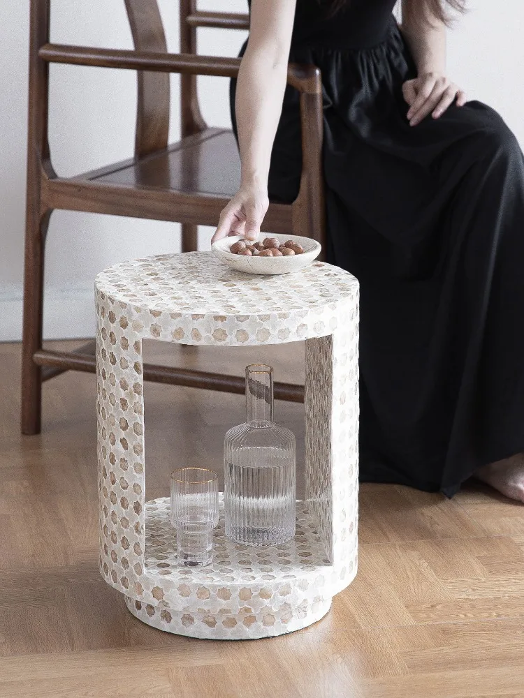 Modern French Art Shell Storage Coffee Tables Luxury Living Room Sofa Tea Table Home Decoration Small Desk Furniture