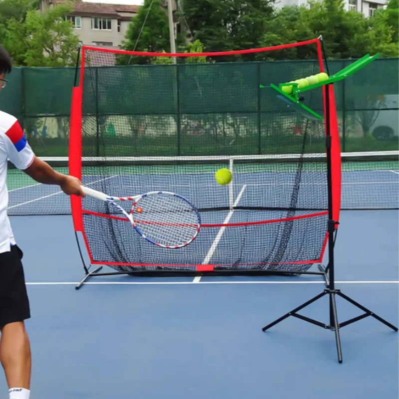 Automatic Tennis Ball Machine Large Capacity Tennis Pitching Machine Adjustable Height Ball Trainer Portable Sports Equipment