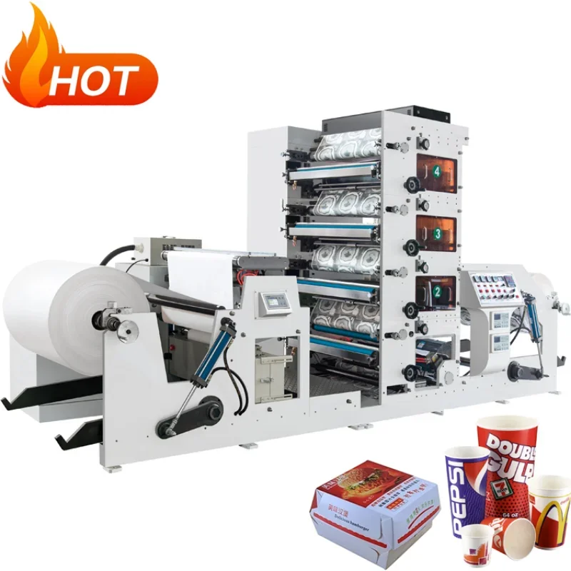 Fully Automatic Paper Cup Flexographic Printer Machine Disposable Coffee Paper Cup Fan Logo Print Flexo Printing Machine for US