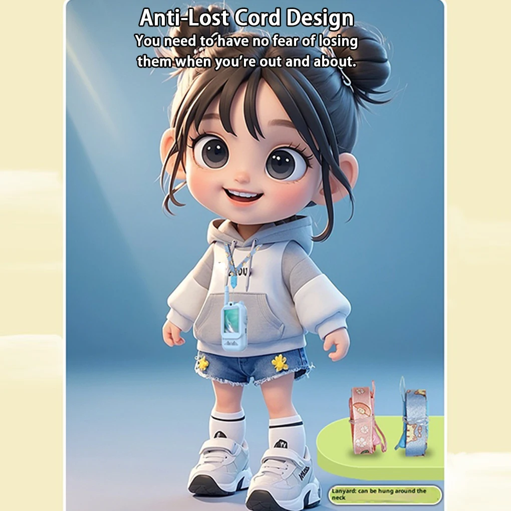 Videocitofono per bambini Schermo ad alta definizione da 2 pollici Caratteri vocali ricaricabili Chiamata con un clic Citofono per cartoni animati Regalo per bambini   ﻿