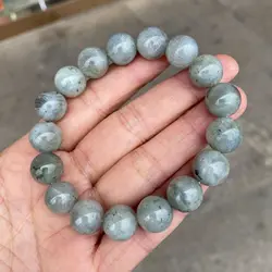 Hot Sale Natural Grey Labradorite Stone Beaded Bracelets Men Women Healing Crystal Yoga Bangles Jewelry Gift