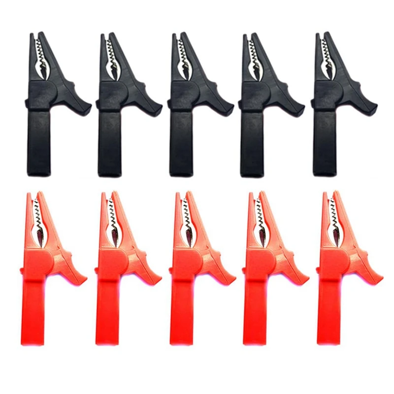 

AB08-10Pack Alligator Clips 1000V 32A Heavy Duty Full Insulated Automotive Car Battery Alligator Clips Electrical Test Clips