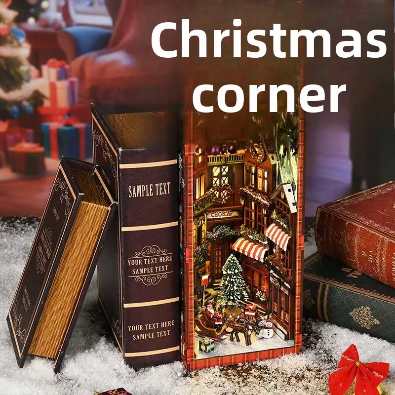 

Christmas Street Corner Book Stand DIY House 3D Stereoscopic Hand Assembled Book Stand Toy House Model House
