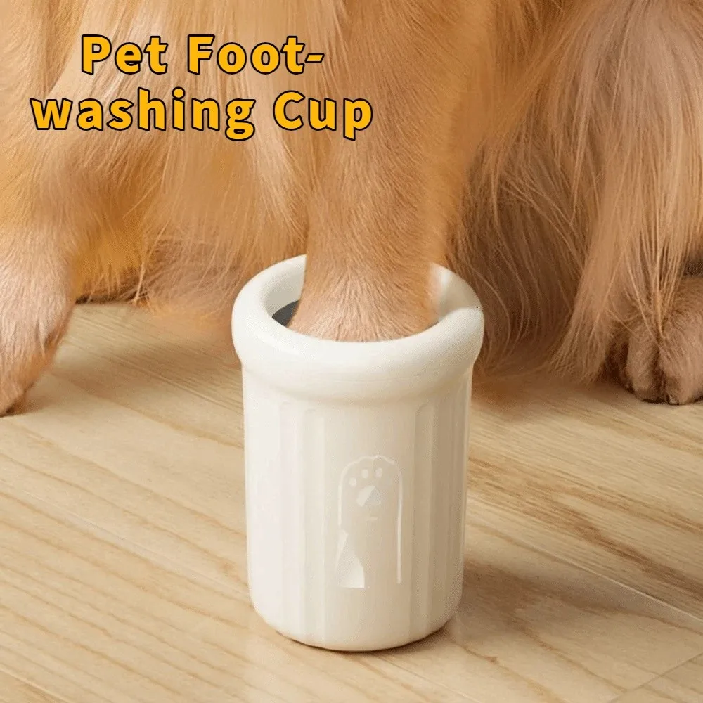 

Practical Detachable Pet Foot Washing Cup Soft Press Cleaner Dog Foot Washer Portable Quick Wash Food Wash Brush Cup Pet Bath
