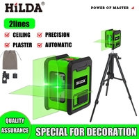 HILDA Laser Level Meter 2-Lines Cross Green Level Laser Horizontal & Vertical Nivel Laser Self-Leveling лазерный уровень