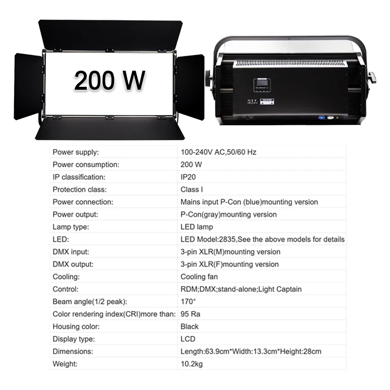 CCS RDM PWM Mode LED Video Panel RGBALC 6in1 Beam Angle 170 Studio Light TV Panel Soft Light