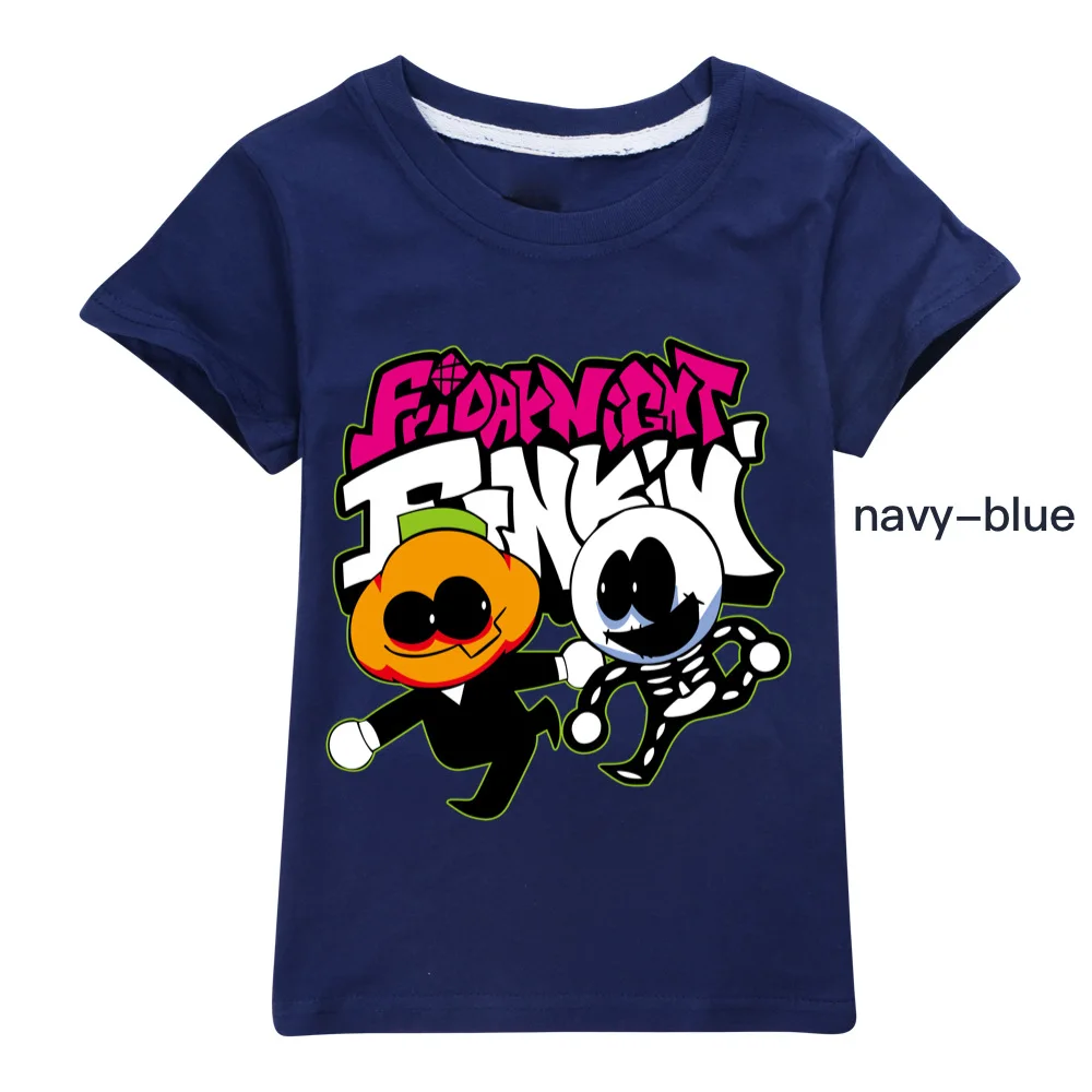 T-shirt drôle à manches courtes pour garçons, vêtements Kawaii pour enfants, dessin animé, jeu Fnf, Funkin, vendredi soir, été, 3D